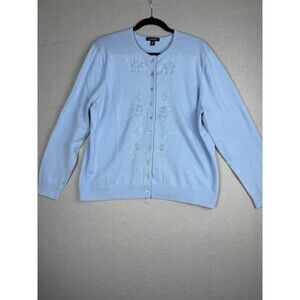 Women's Light Blue Embroidered Sweater